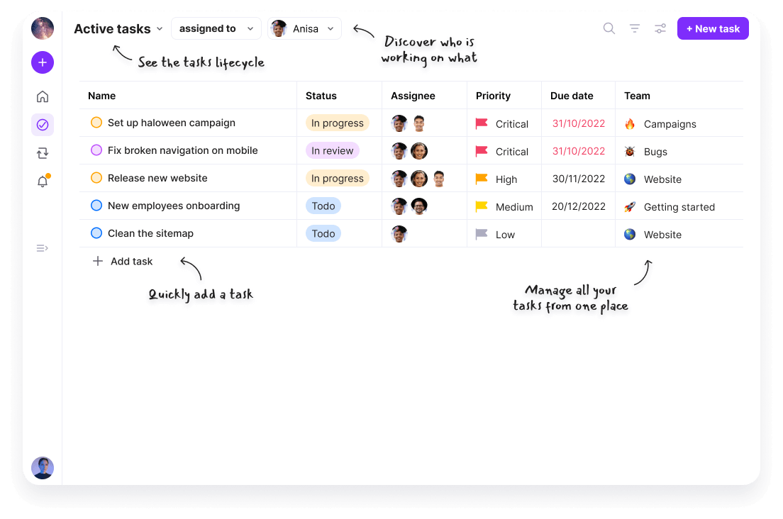 Tasks in Ayanza