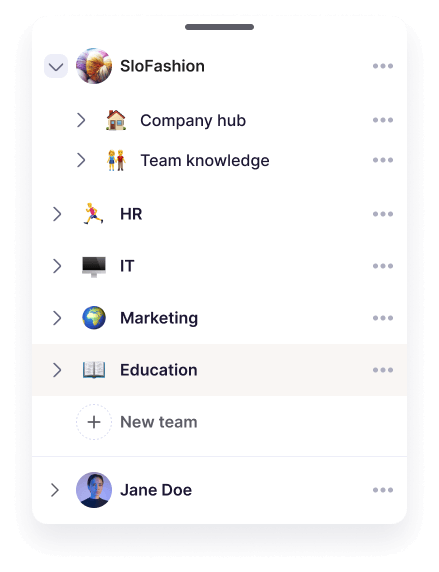 Team view in Ayanza